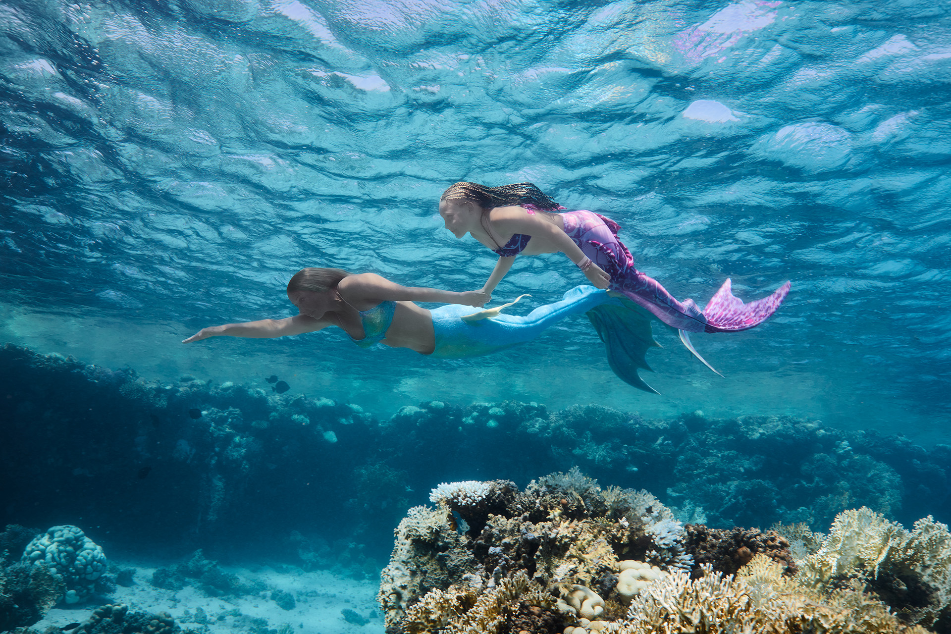 Mama und Tochter Meerjungfrauenerlebnis